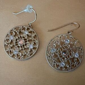 LOFT Gold Filigree Earrings with Sparkling Accents